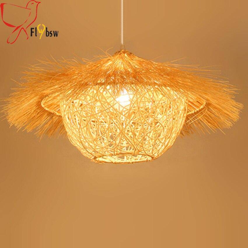 Suspension conique en rotin bambou - vue 2 sur 5