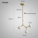 Suspension design à LED en métal doré et boules en verre Loft