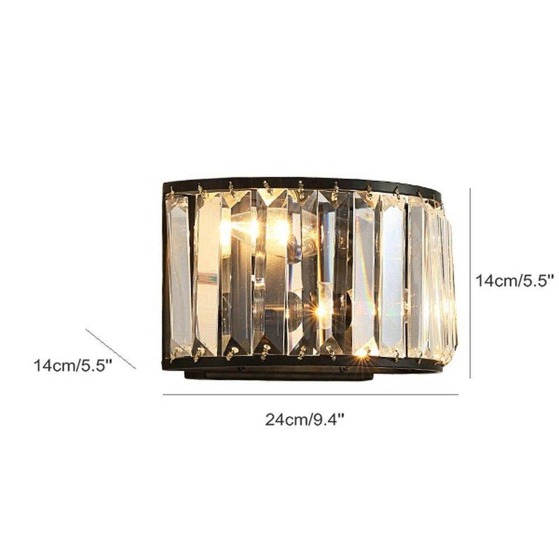 Applique murale design LED en verre cristal style rétro