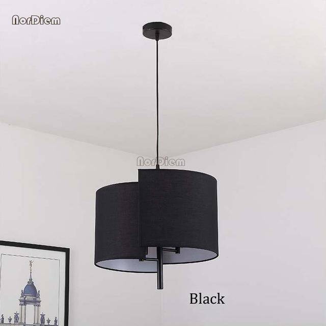 Suspension LED en tissu à abat-jour arrondi - vue 4 sur 5