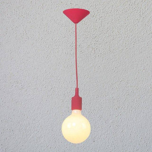Coloured cord pendant light with bulb tea shop - vue 11 sur 10