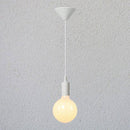 Coloured cord pendant light with bulb tea shop
