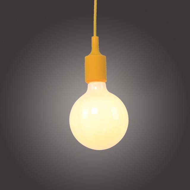 Coloured cord pendant light with bulb tea shop - vue 4 sur 10