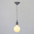 Coloured cord pendant light with bulb tea shop