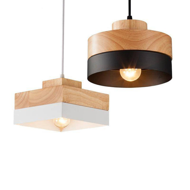 Suspension en bois et métal Scandinavian (carré ou rond)