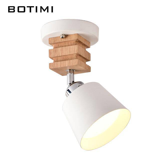 Plafonnier LED ajustable en bois et métal - vue 6 sur 7
