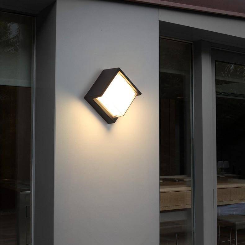 LED outdoor Applique carrée Horizontal 13cm - Applique murale extérieure  noire
