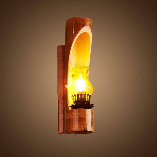 Applique rustique LED bambou cylindrique Loft - vue 4 sur 6