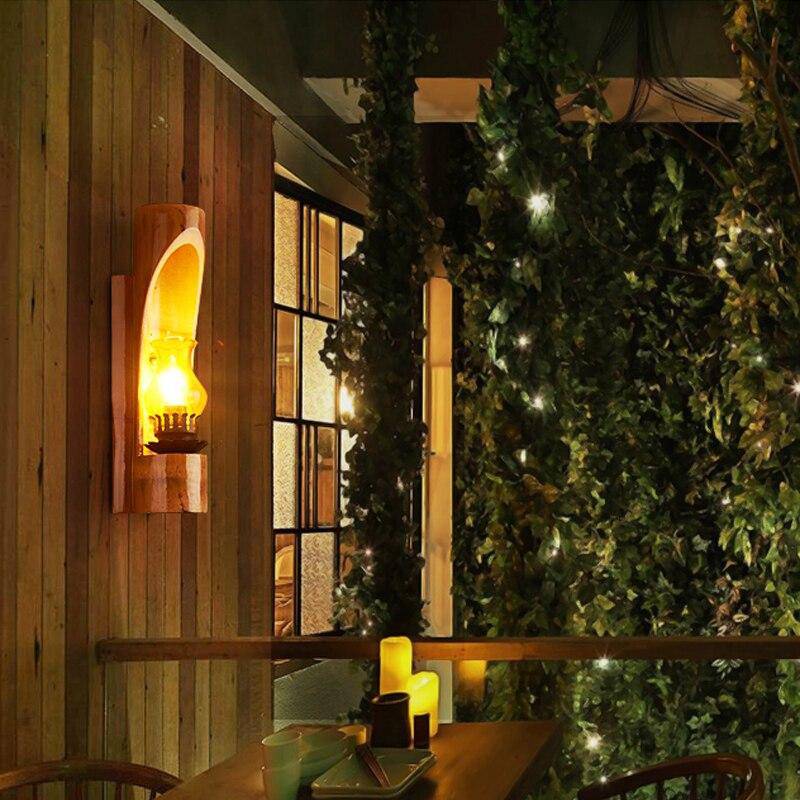Applique rustique LED bambou cylindrique Loft - vue 3 sur 6