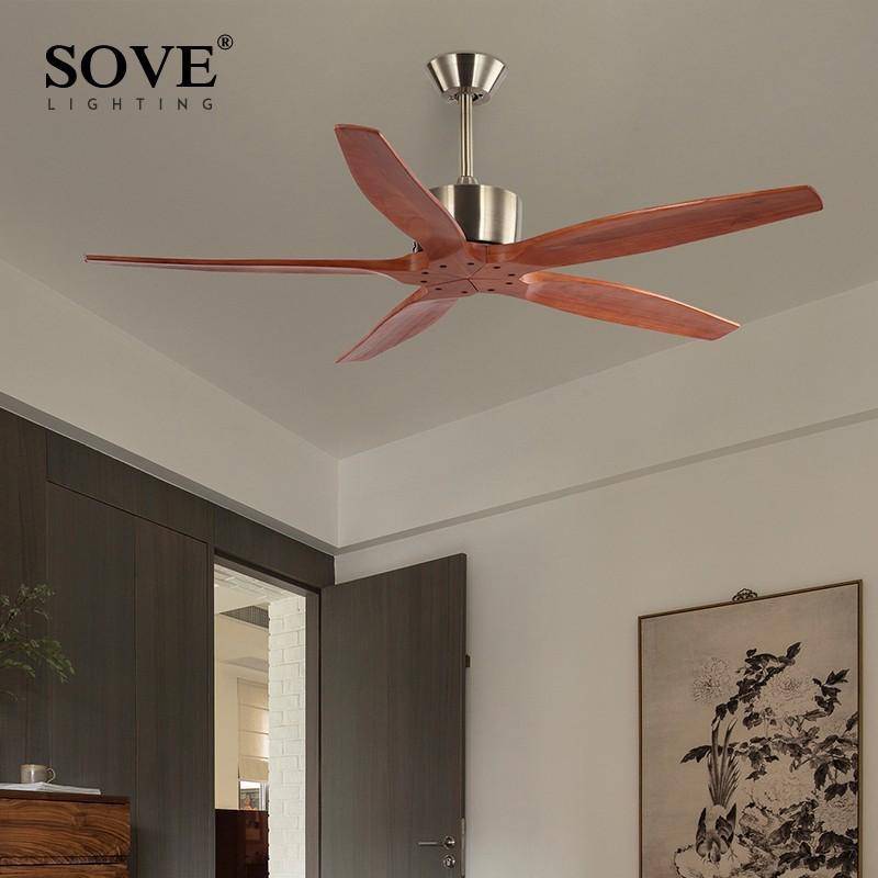 Ventilateur de plafond avec hélices en bois - vue 3 sur 2