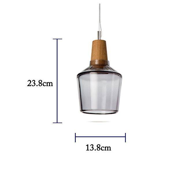 Suspension à LED en verre de différentes formes