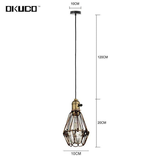 Suspension cage style vintage retro Socket - vue 7 sur 6