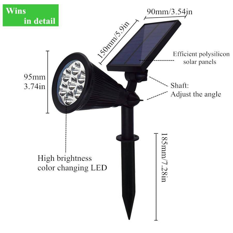 Spot 7 LED extérieur solaire à lumière colorée