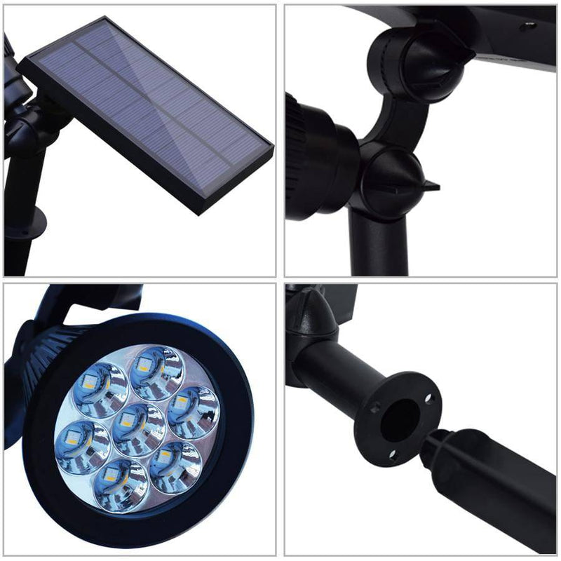 Spot 7 LED extérieur solaire à lumière colorée