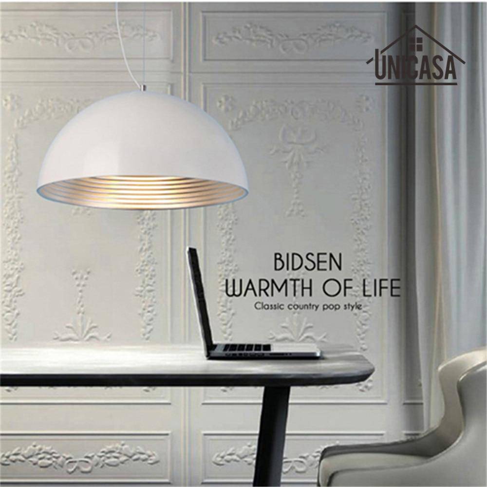 Suspension design à LED avec abat-jour arrondi en métal Loft - vue 4 sur 5