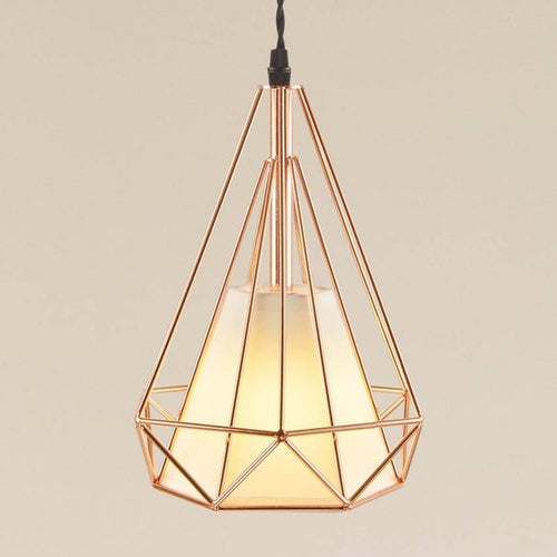 Suspension cage pyramidale vintage - vue 6 sur 9