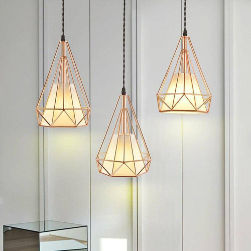Suspension cage pyramidale vintage - vue 7 sur 9