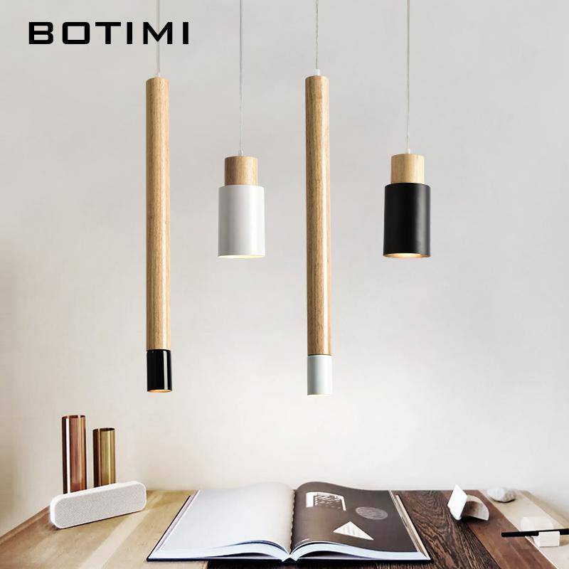 Suspension design tube en bois Botimi