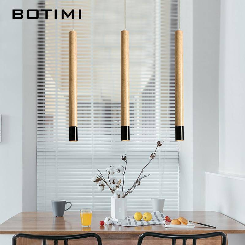 Suspension design tube en bois Botimi