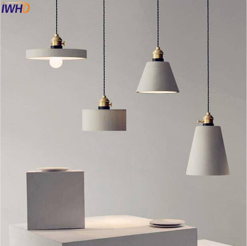 Suspension design LED en ciment de forme