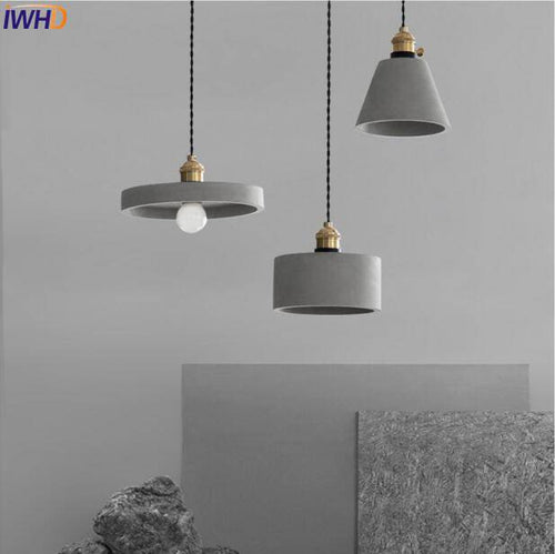 Suspension design LED en ciment de forme