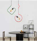Suspensions design LED en forme géométriques de couleurs