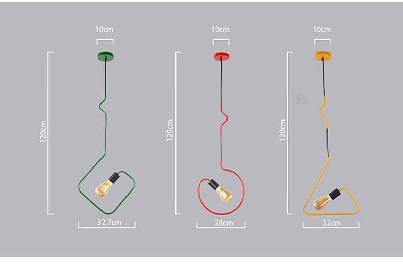 Suspensions design LED en forme géométriques de couleurs - vue 5 sur 9