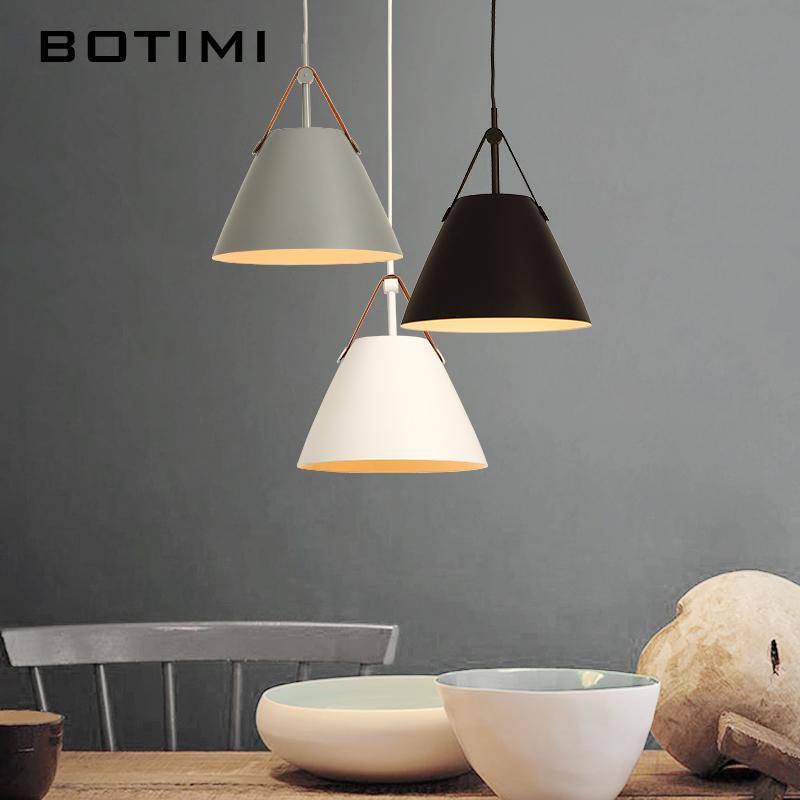 Suspension design LED en métal et tissu Botimi