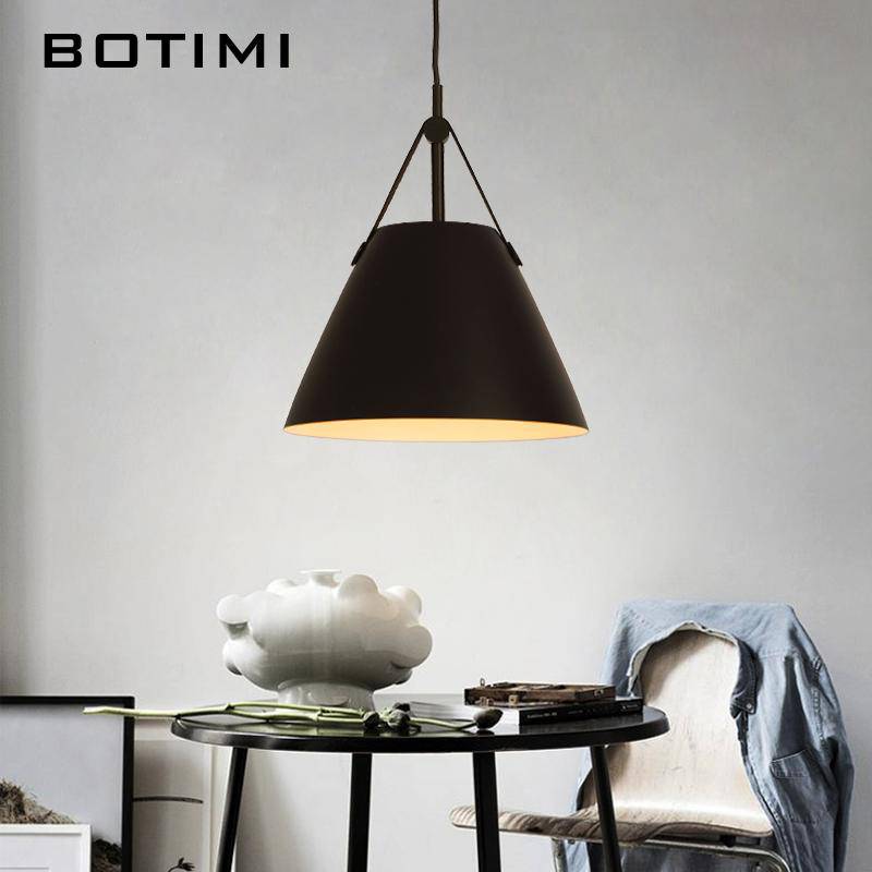 Suspension design LED en métal et tissu Botimi
