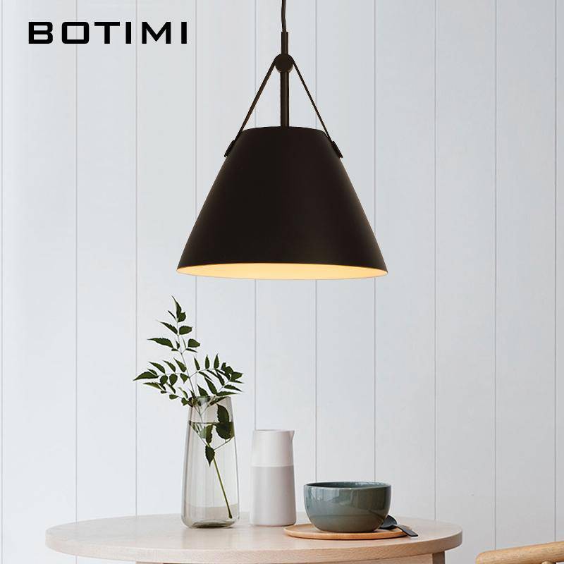 Suspension design LED en métal et tissu Botimi