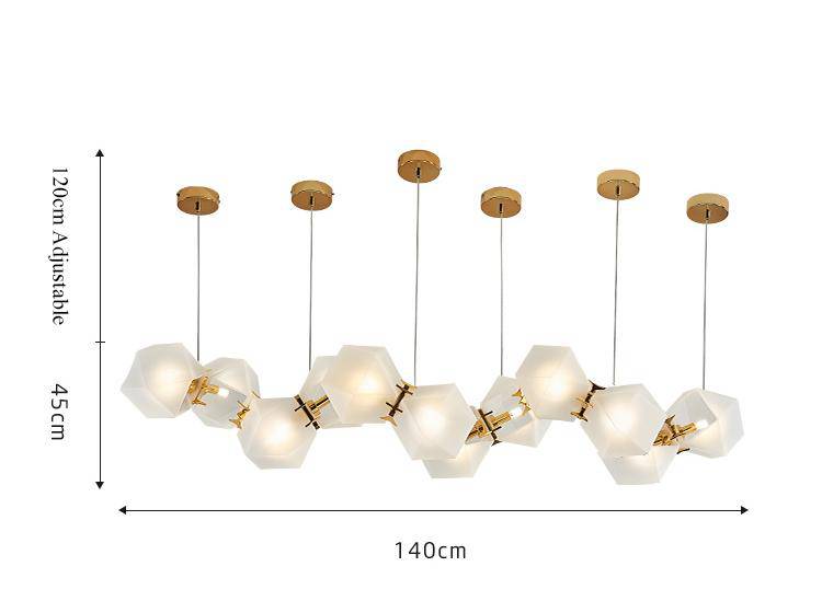 Lustre design moderne doré à LED Avize - vue 5 sur 7