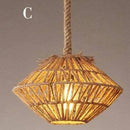 Suspension rustique LED avec abat-jour de plusieurs formes et cordage
