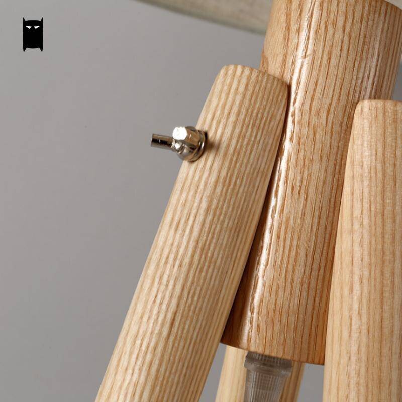 Lampadaire trépied en bois scandinave - vue 5 sur 6