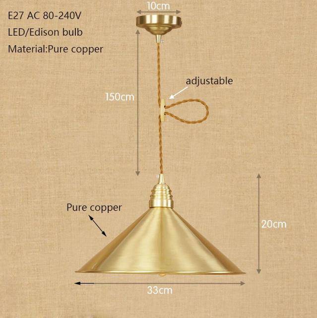Suspension design à LED avec abat-jour doré Iron Loft - vue 5 sur 5