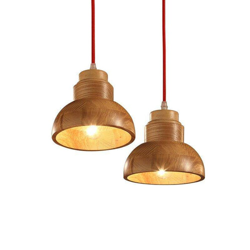 Suspension moderne LED en bois avec abat-jour arrondi Craft - vue 7 sur 6