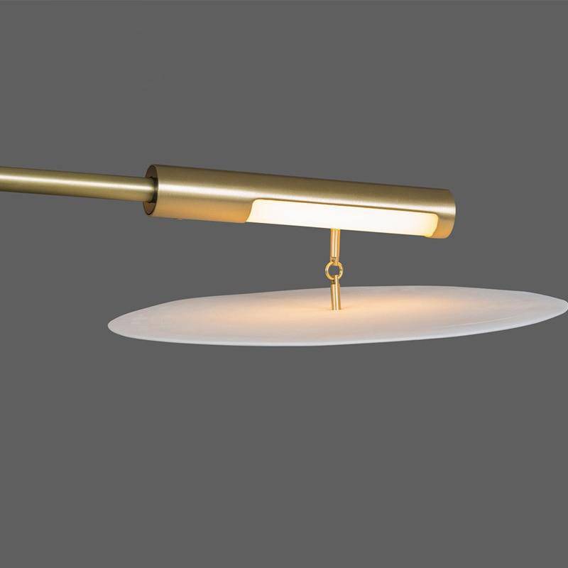 Lustre design LED à branches dorées ou noires et cercles Style - vue 7 sur 9