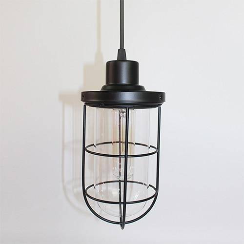 Suspension rétro LED avec cage en métal industriel Light - vue 3 sur 5