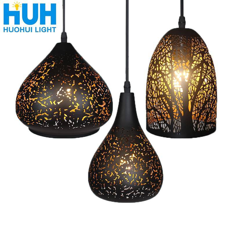 Suspension LED noir Etching - vue 4 sur 11