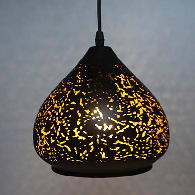 Suspension LED noir Etching - vue 6 sur 11