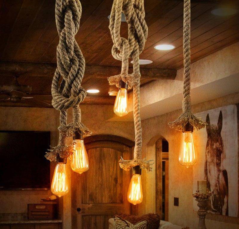 Suspension en cordage vintage Loft