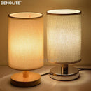 Lampe de chevet LED chromé avec abat-jour en tissu