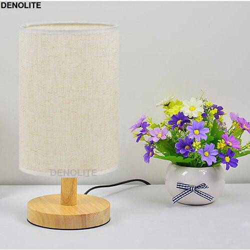 Lampe de chevet LED chromé avec abat-jour en tissu