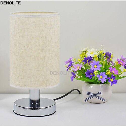 Lampe de chevet LED chromé avec abat-jour en tissu - vue 6 sur 6
