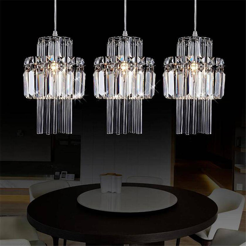 Suspension en cristal style industriel à LED