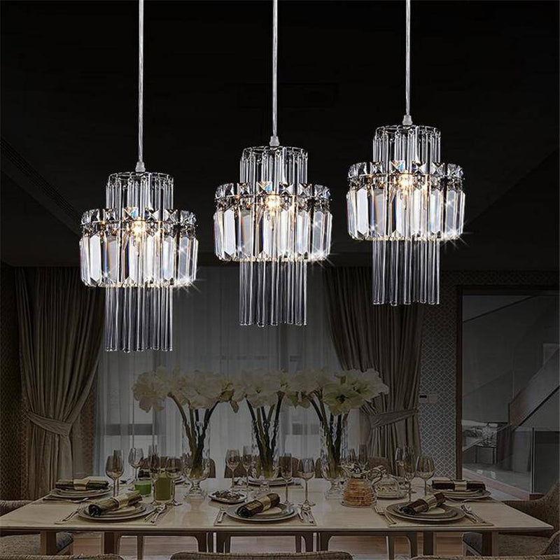 Suspension en cristal style industriel à LED