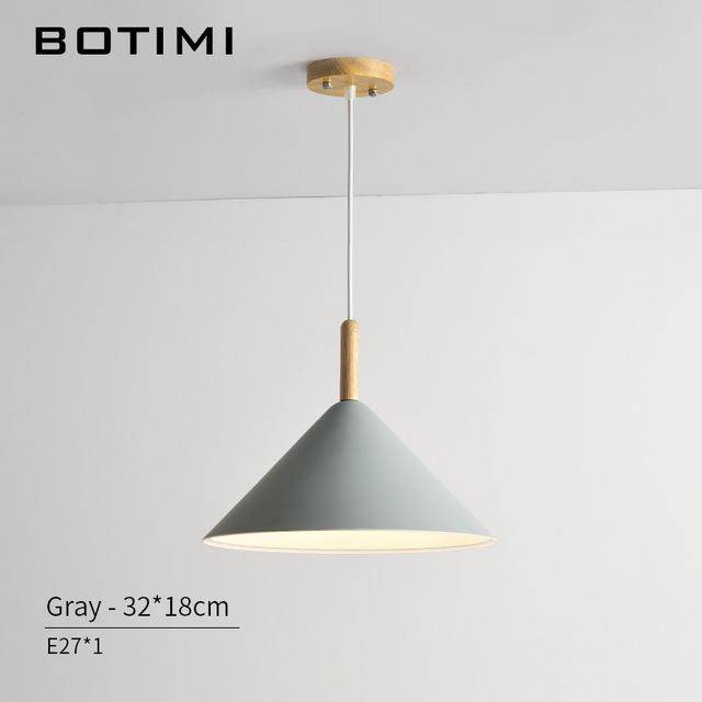 Suspension conique design LED en bois et métal de couleur Nordic - vue 7 sur 9