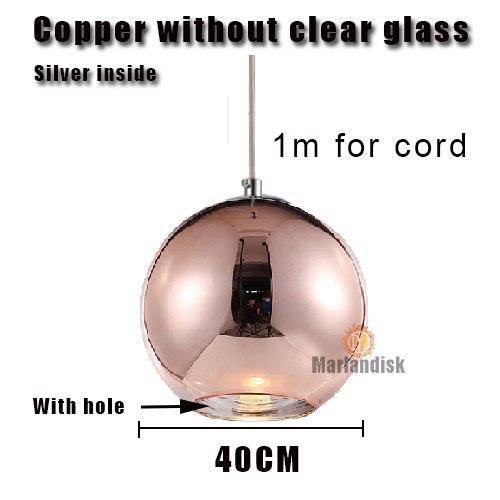 Suspension design LED boule en verre et chromée Copper - vue 16 sur 20