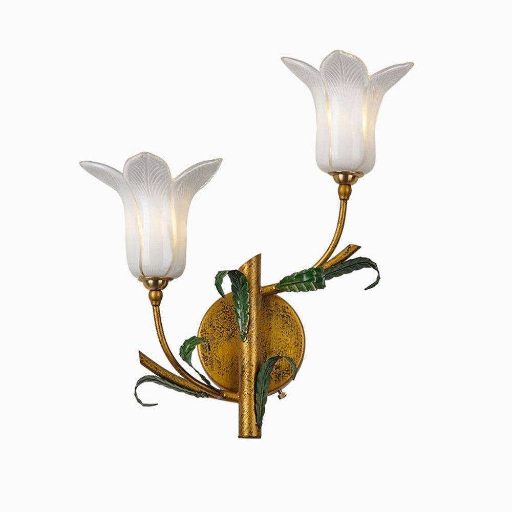 Applique murale rustique LED avec abat-jour style fleur colorée - vue 7 sur 7