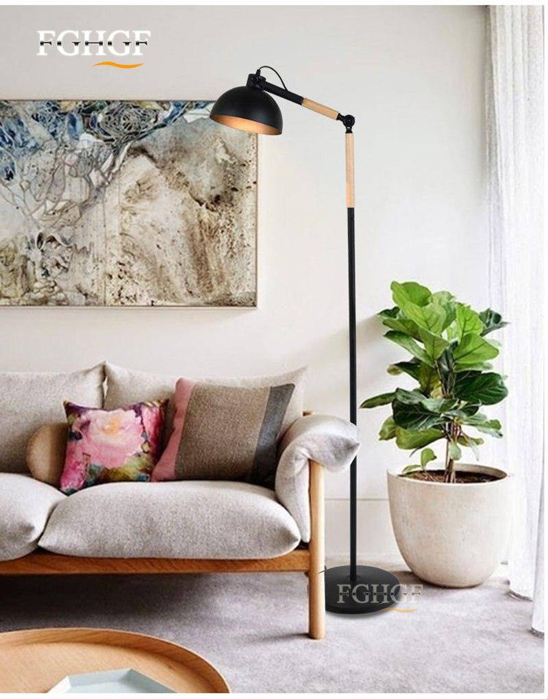 Lampadaire en bois et métal design ajustable Floor - vue 5 sur 8
