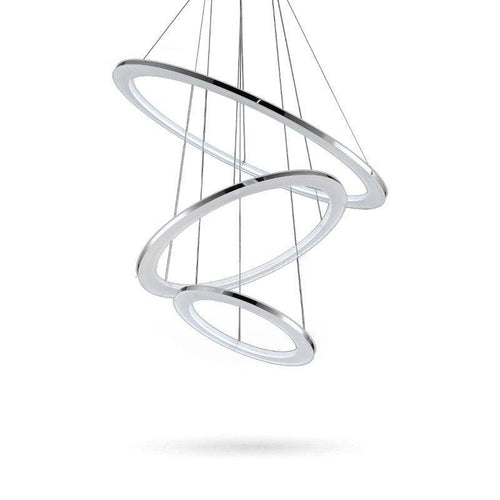 Lustre design avec plusieurs cercles chromés entrelacés Rings - vue 3 sur 6
